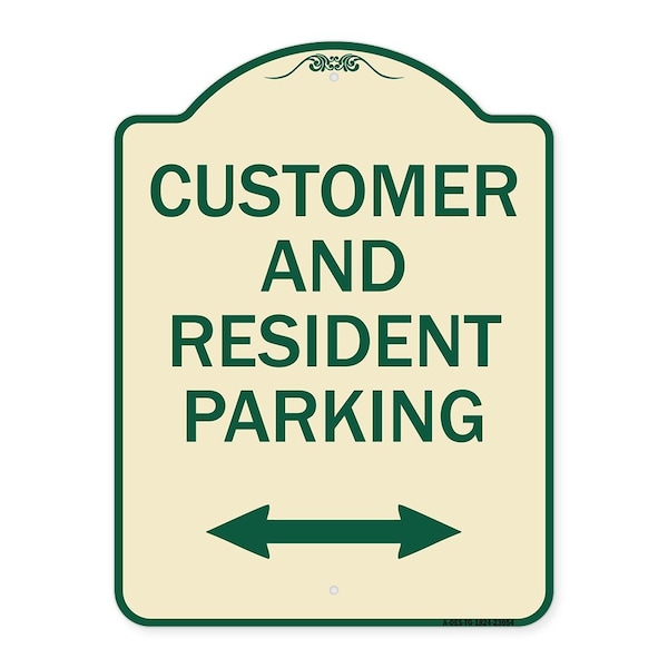 Reserved Parking Customer and Visitor Parking Heavy-Gauge Aluminum Sign, 24" x 18", TG-1824-23054